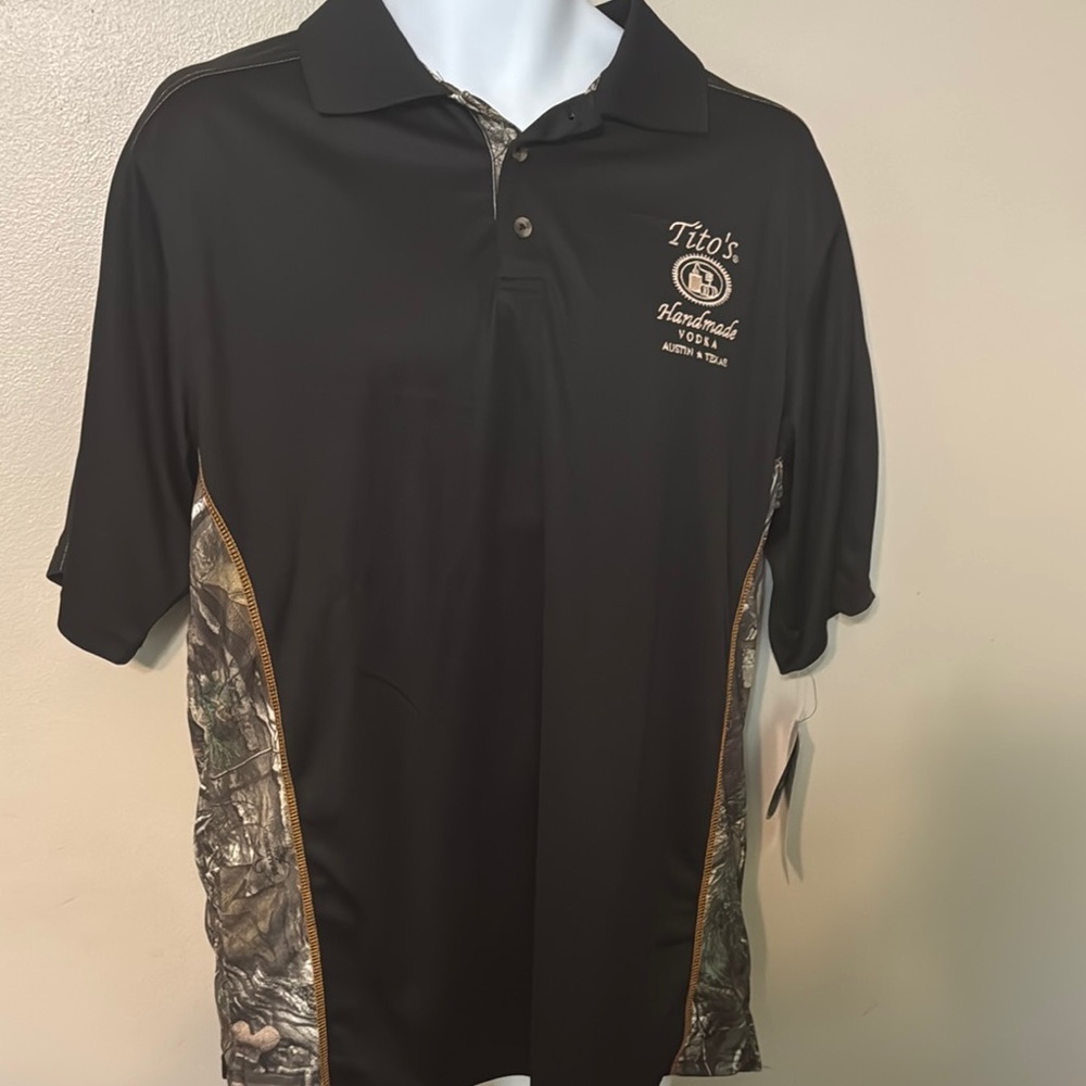 NWT Black Polo Shirt with Embroidered Chest Detail